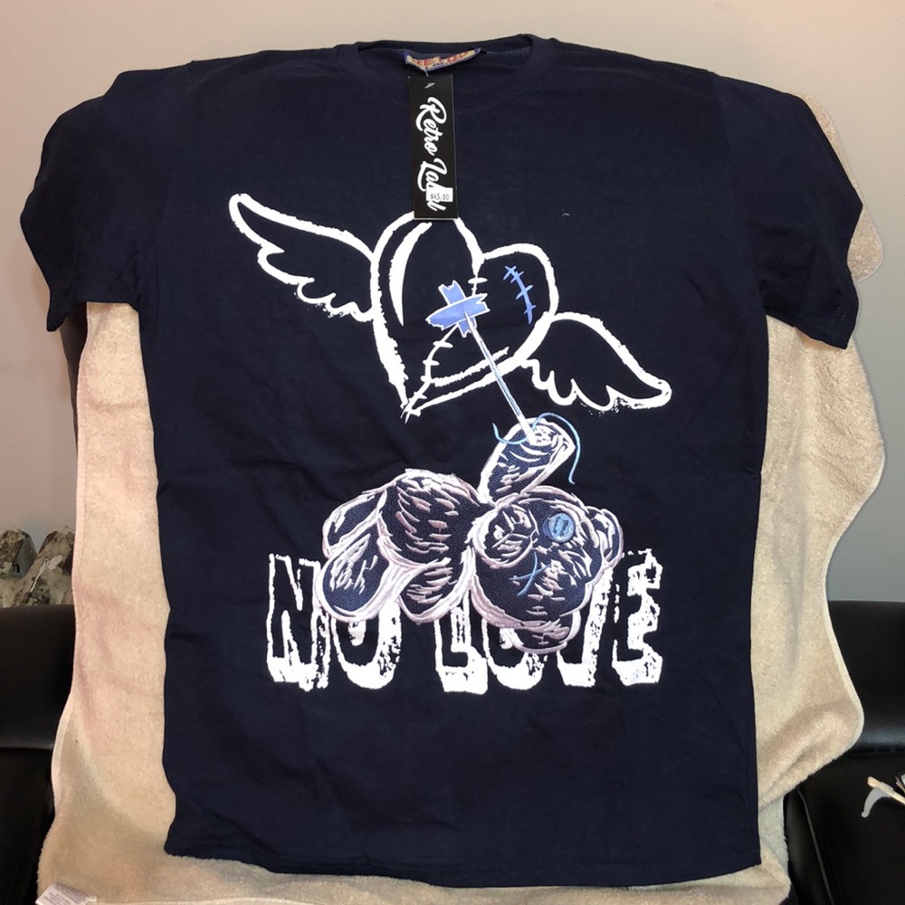 Retro Label No Love Shirt Blue